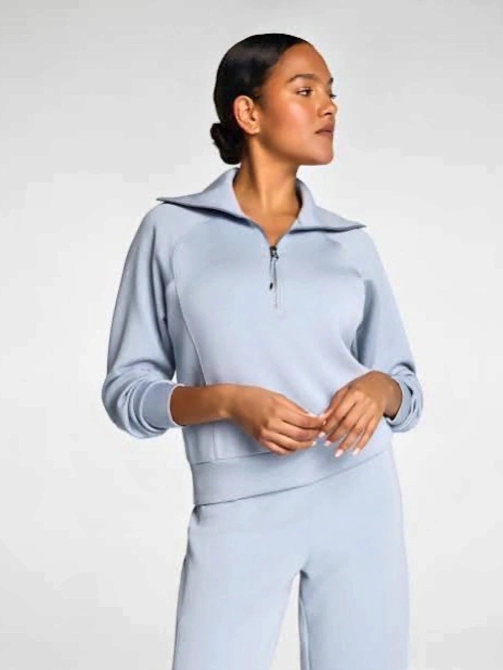 SPANX AirEssentials Half Zip Hoodie Blue XS